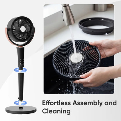 Bedroom floor fan, 20-decibel DC air circulator fan