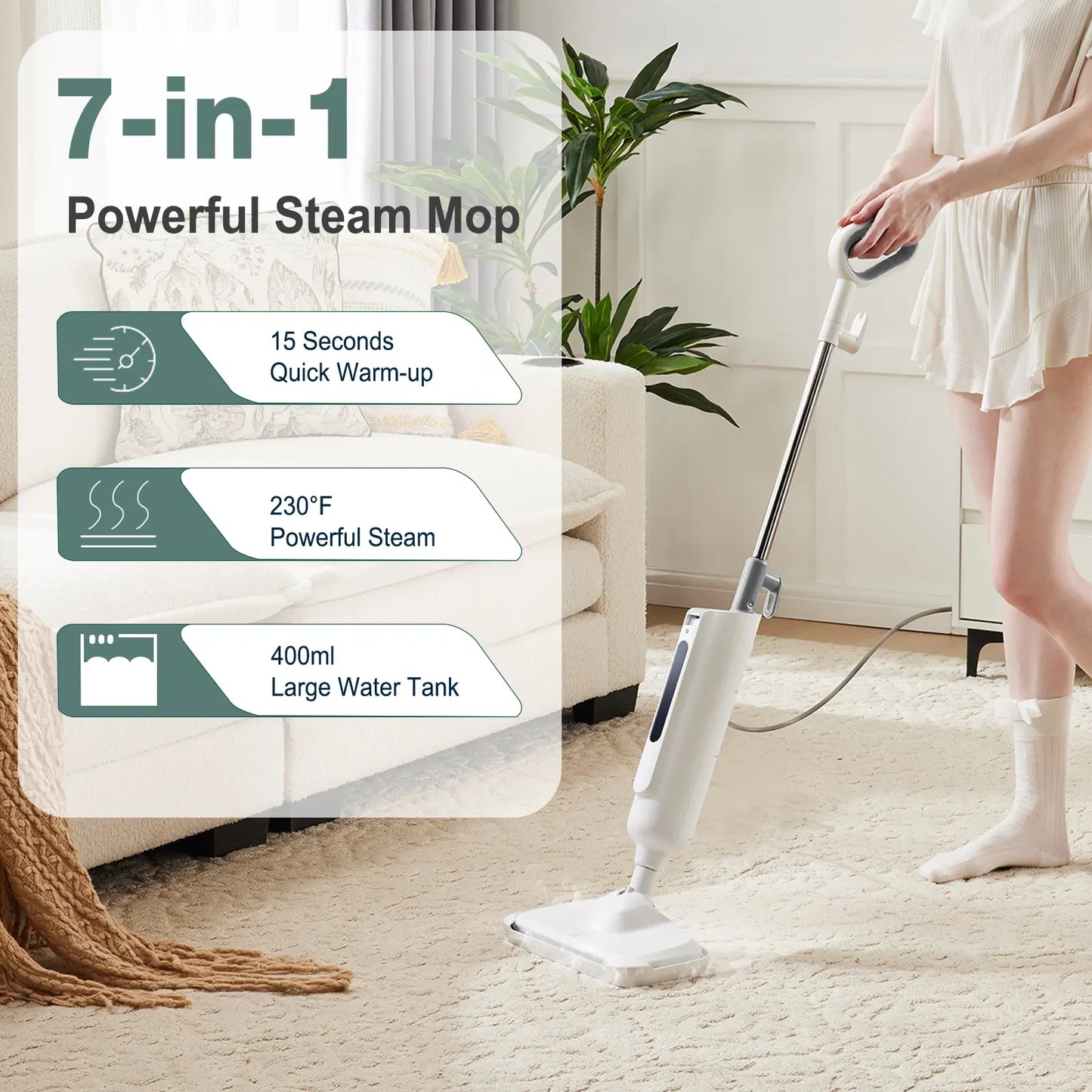 Portable Floor Cleaner for Hardwood, Tile, Laminate & Carpet Floors