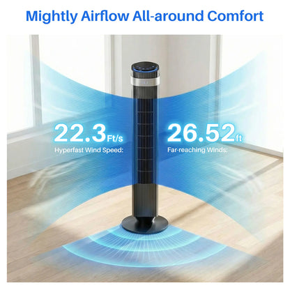 28dB Quiet Tower Fan for Bedroom, Floor Fan for Home & Office
