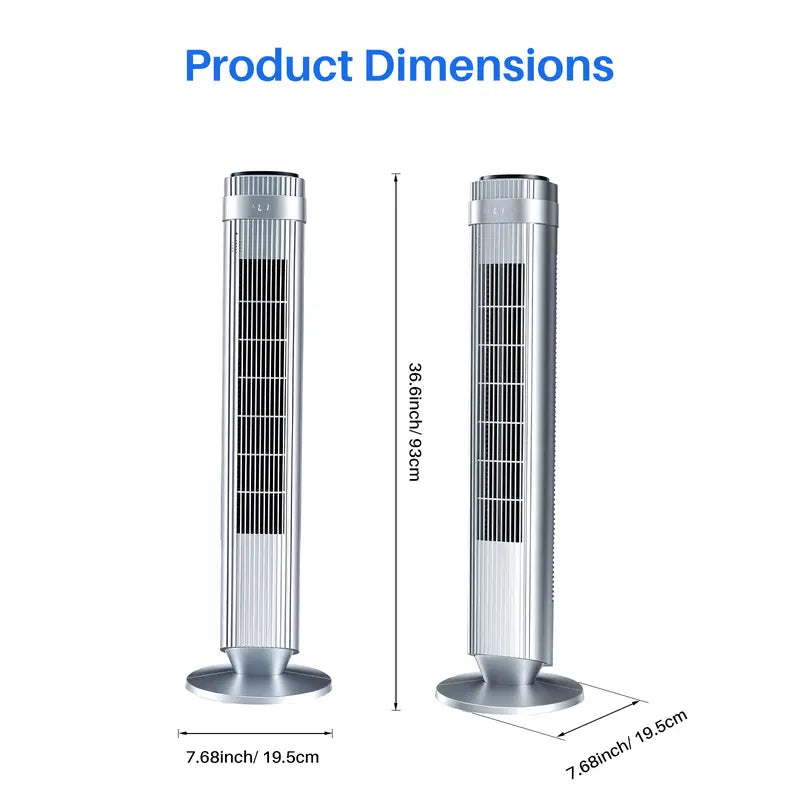 28dB Quiet Tower Fan for Bedroom, Floor Fan for Home & Office