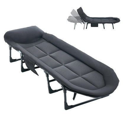 Adult camping bed, 6-position adjustable folding camping bed