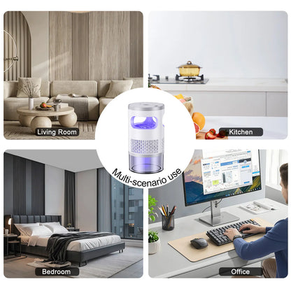 Indoor insect killer with light and suction cup, suitable for home use.