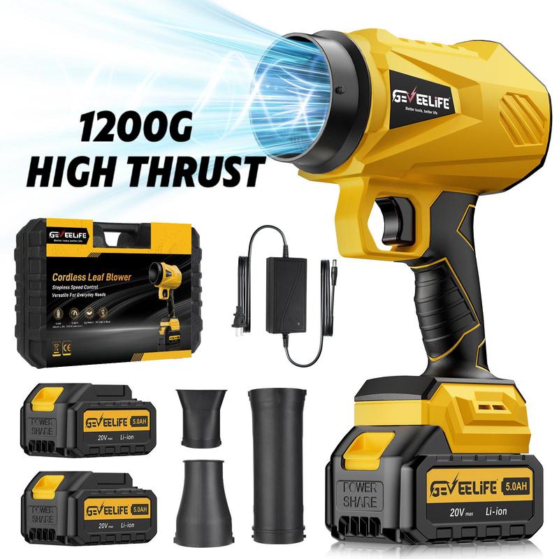 Cordless 200W Turbo Blower, Portable Leaf & Dust Cleaner for Patio, Garage & Car